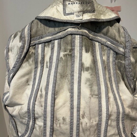 Marrakech Marci Moto Jacket Evereve Tie Dye Animal Print Cream Gray - Picture 11 of 14